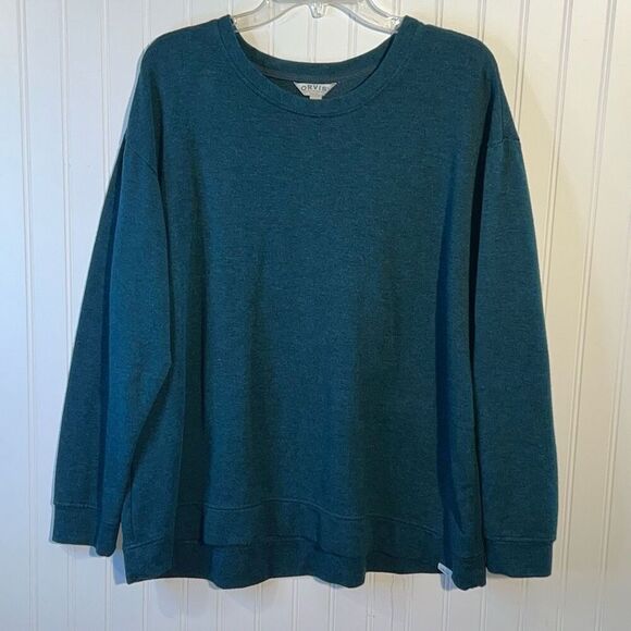Orvis Cozy Soft Crewneck Sweater Women’s XLarge Green Relaxed Fit Pullover - Picture 1 of 12